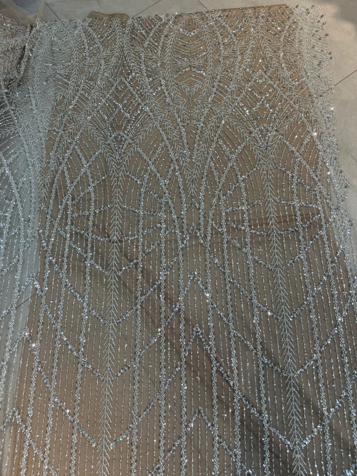 Sequin Embroidered Mesh Fabric