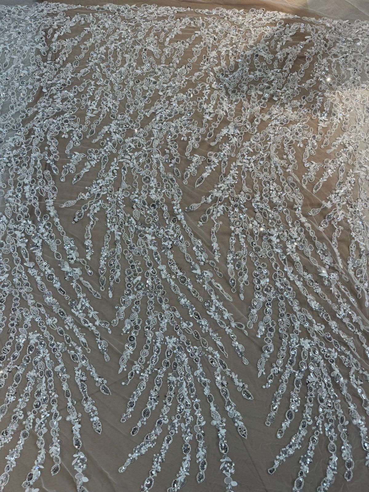 Sequin Embroidered Mesh Fabric