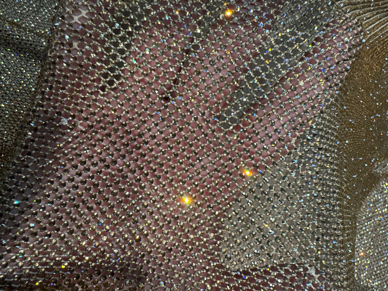 Rhinestone Mesh Fabric