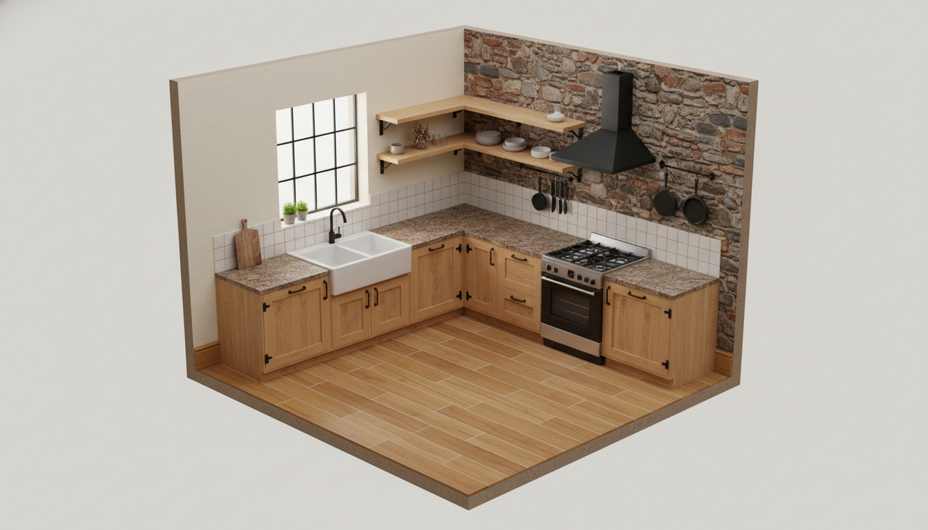 Reforma Rústico - Pacote básico - Apto até 30m²