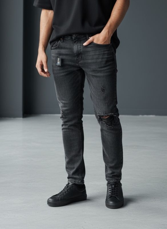 Calça jeans preta masculina