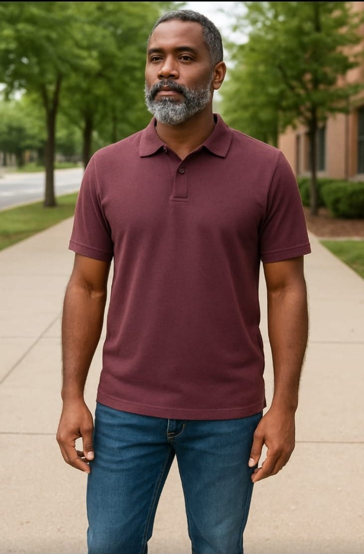 Camisa Polo Masculina Bordô