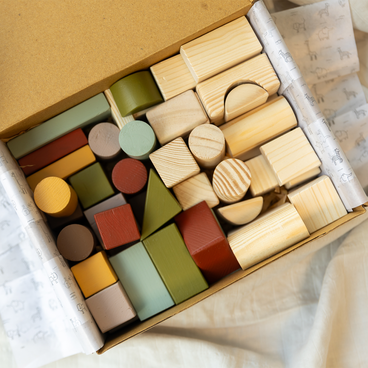 Wooden Building Blocks Set