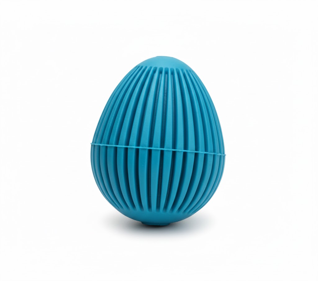 Blue Egg-shaped Rubber Ball
