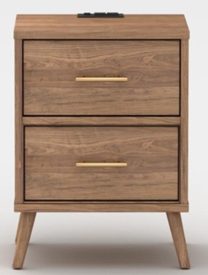 Two-Drawer Wooden Nightstand