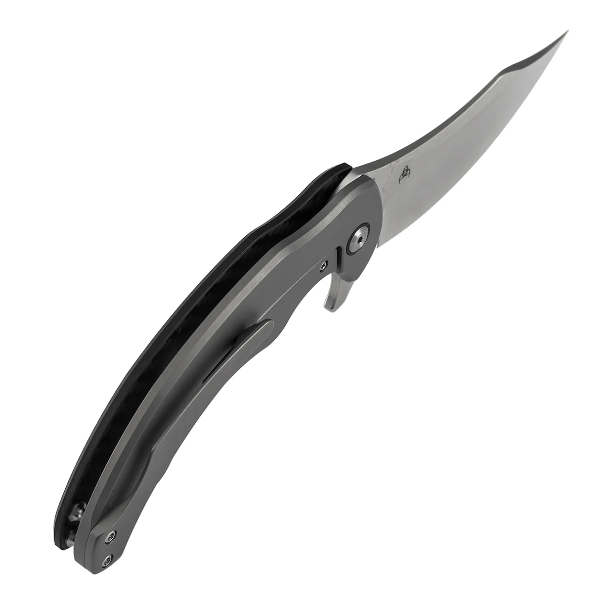 KANSEPT Gilgamesh Flipper  ( 3.75" CPM S35VN Blade) Twill Carbon Fiber & G10 with Stonewashed Titanium Handle