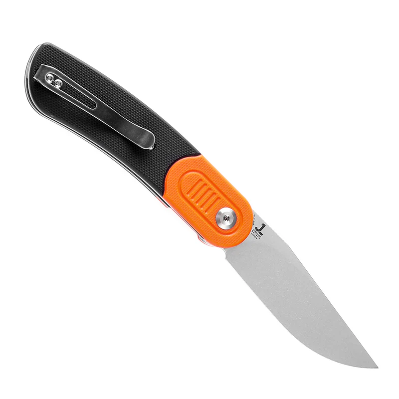 KANSEPT Reverie T2025B8 Stonewashed 154CM! Blade Orange and Black G10 Handle 