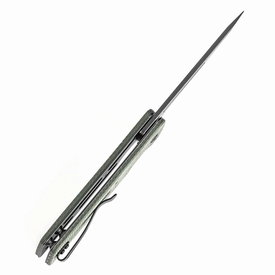 Tenable Anomaly Folding Knife Green Micarta Handle (3.14'' Blackwash Nitro-V Tanto Blade) 