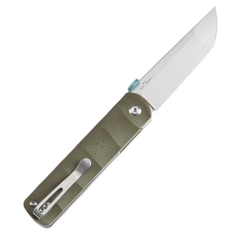KANSEPT BTF Thumb Disc Knife Green G10 Handle (3.24'' CPM-S35VN Blade)