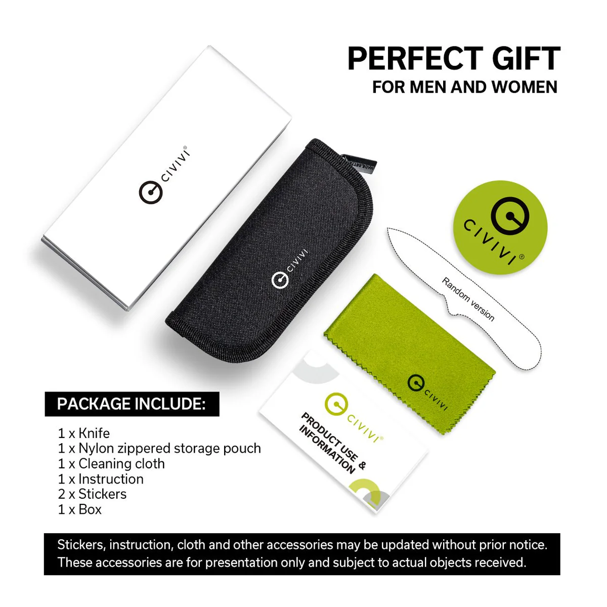 CIVIVI Cetos Flipper Knife Wood & Stainless Steel Handle 