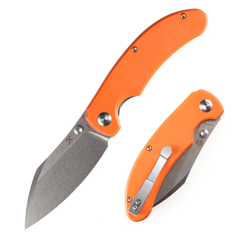 KANSEPT Nesstreet K1039A5 Stonewashed CPM-S35VN Blade Orange G10 Handle 