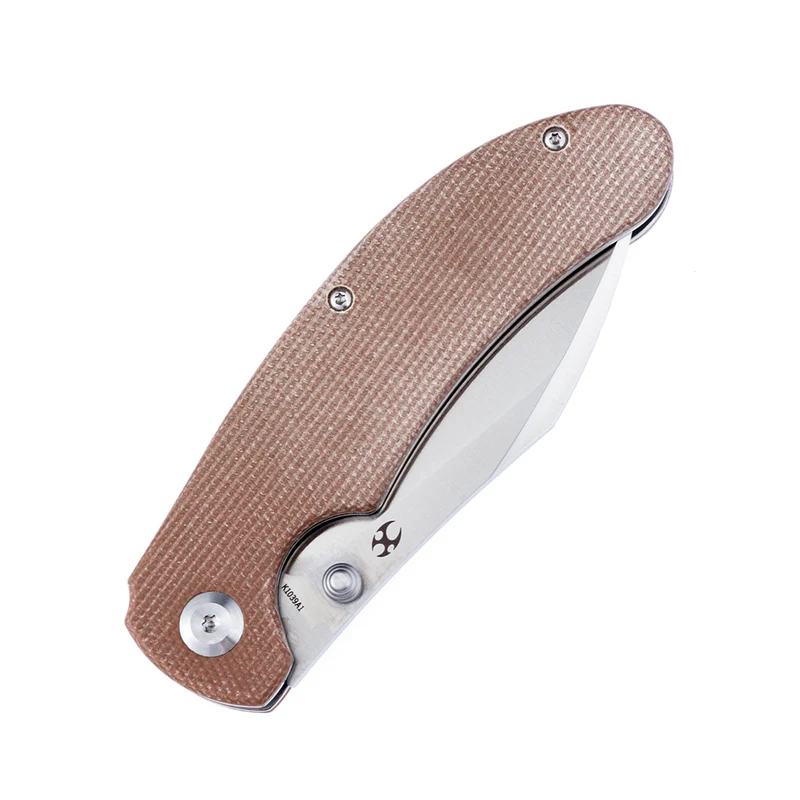 KANSEPT Nesstreet Thumb Hole Knife Brown Micarta Handle (3.58'' CPM-S35VN Blade)