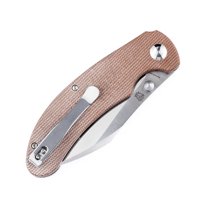 KANSEPT Nesstreet Thumb Hole Knife Brown Micarta Handle (3.58'' CPM-S35VN Blade)