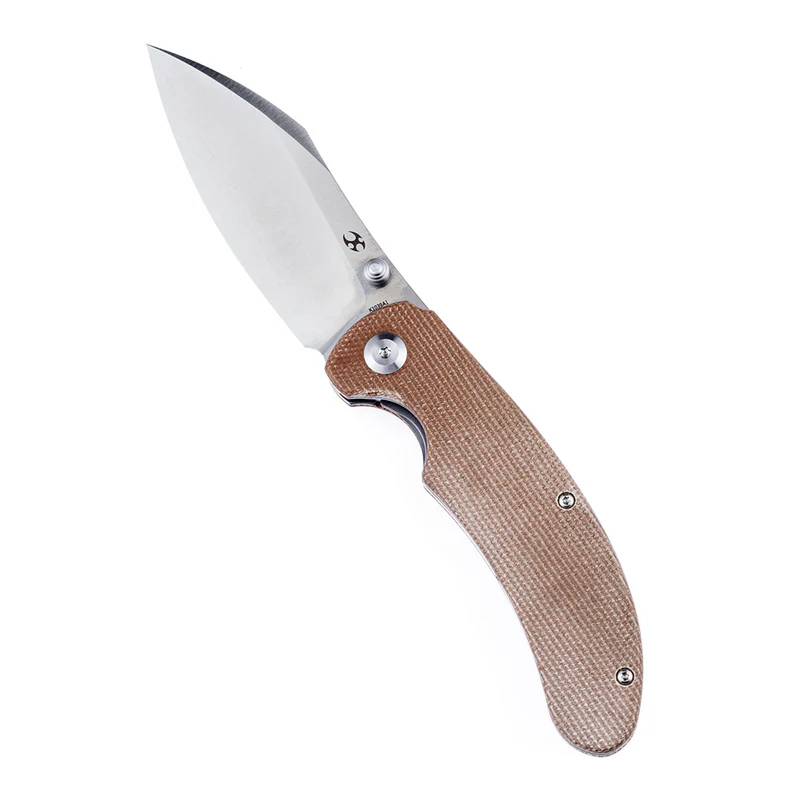 KANSEPT Nesstreet Thumb Hole Knife Brown Micarta Handle (3.58'' CPM-S35VN Blade)