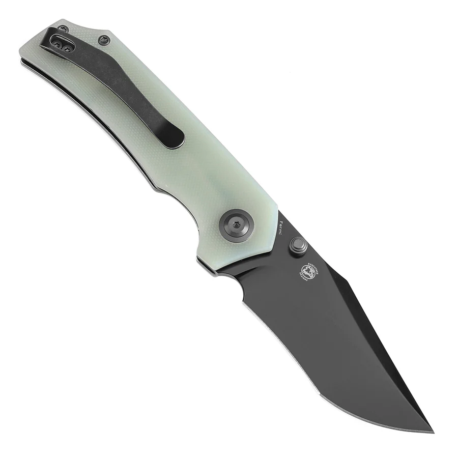 Tenable Fermi Folding Knife Jade G10 Handle (3.11'' Black TiCn Coated 14C28N Blade) T1122A2