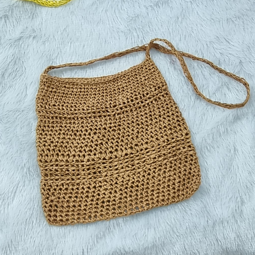 Handmade Crochet PaperRafia shoulder Bag