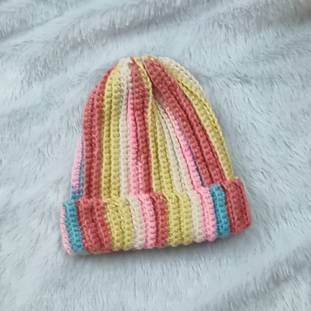 Handmade Striped Crochet Beanie