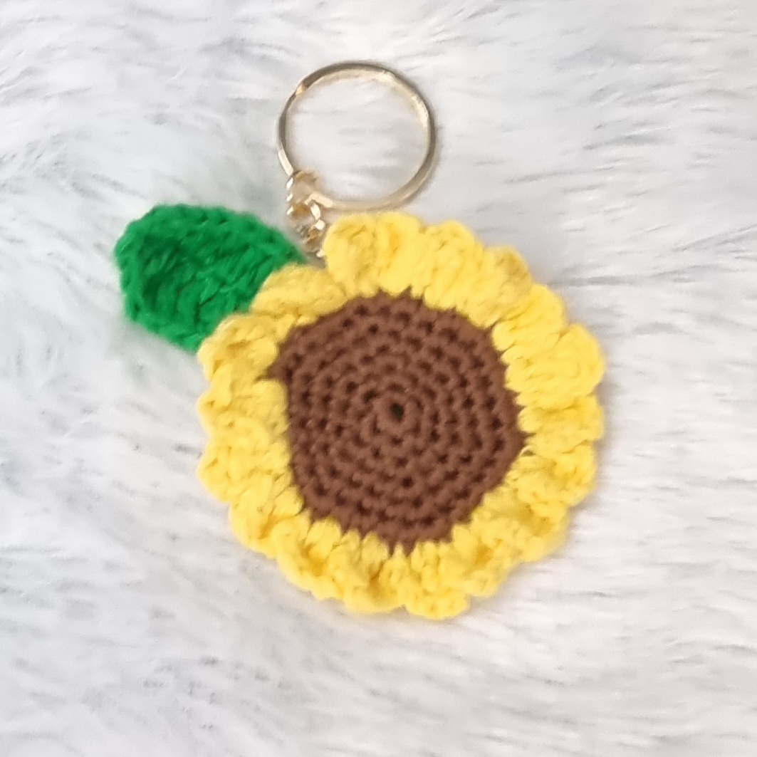 Crochet Sunflower Keychain