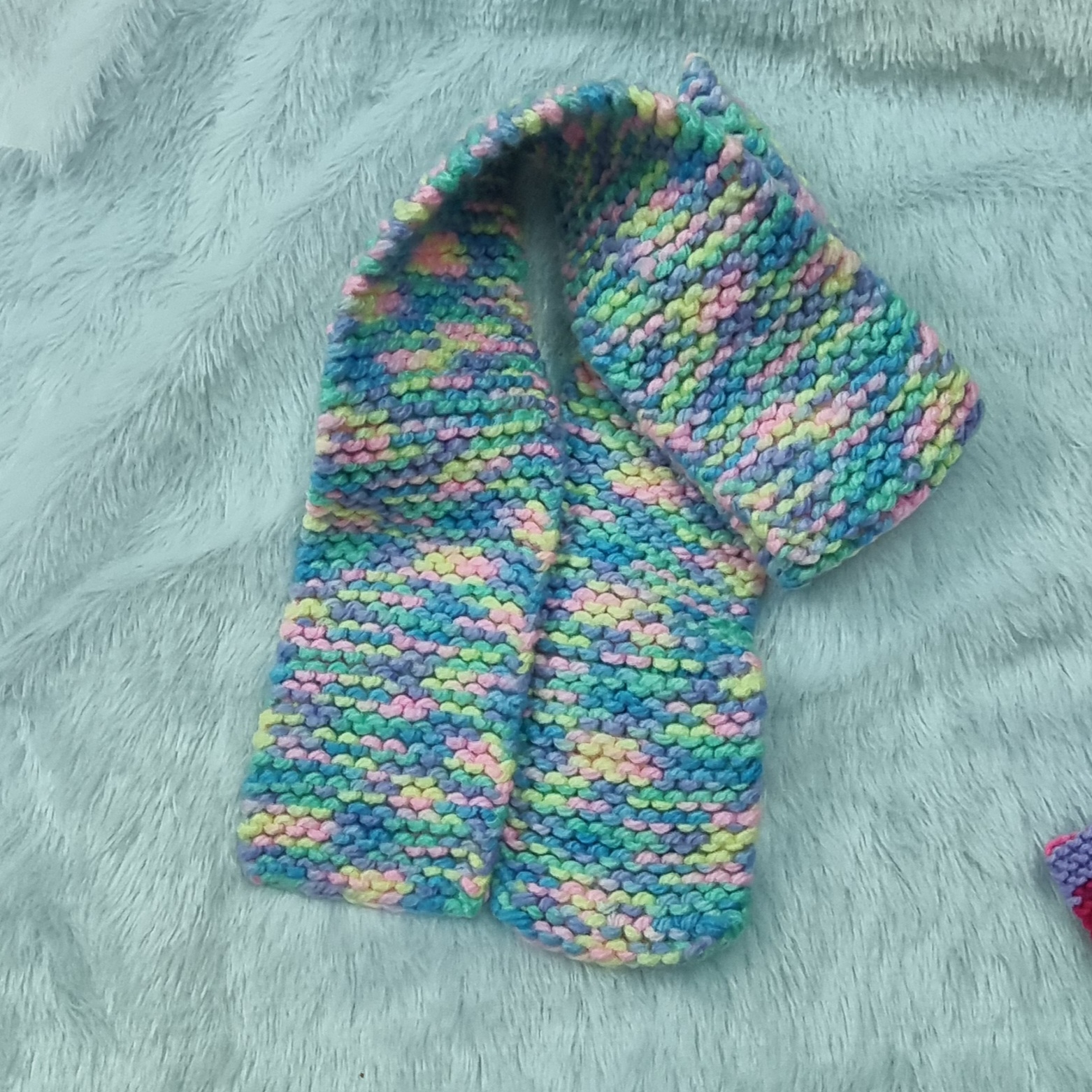Handmade Multicolor Knitted Scarf for Kids.