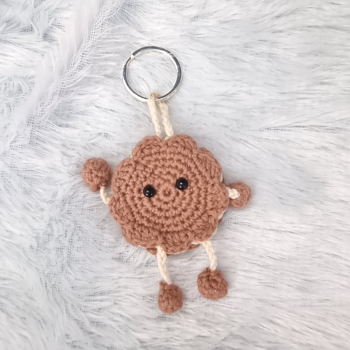 Handmade Crochet Cookie Keychain