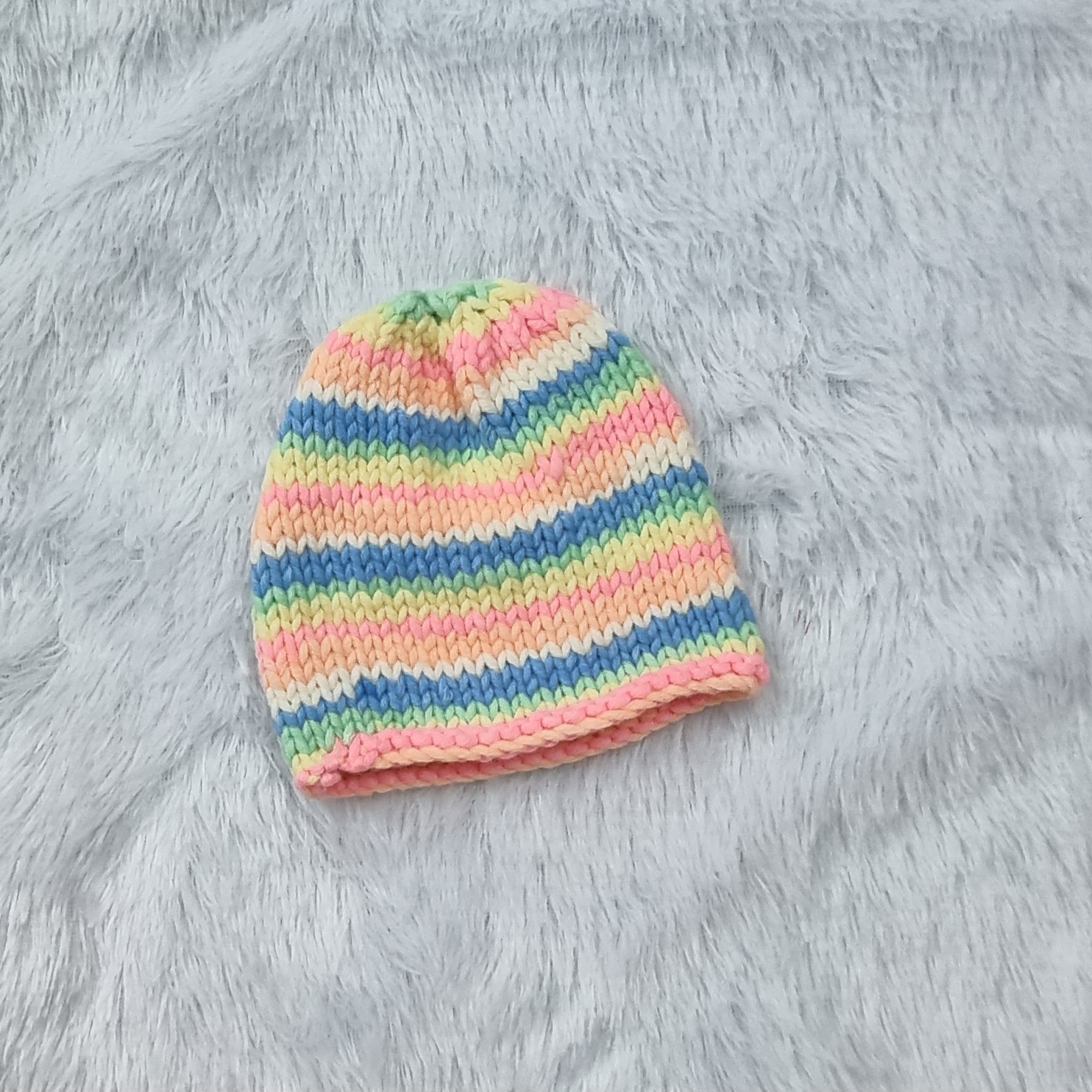 Hand-Knitted Multicolor Beanie