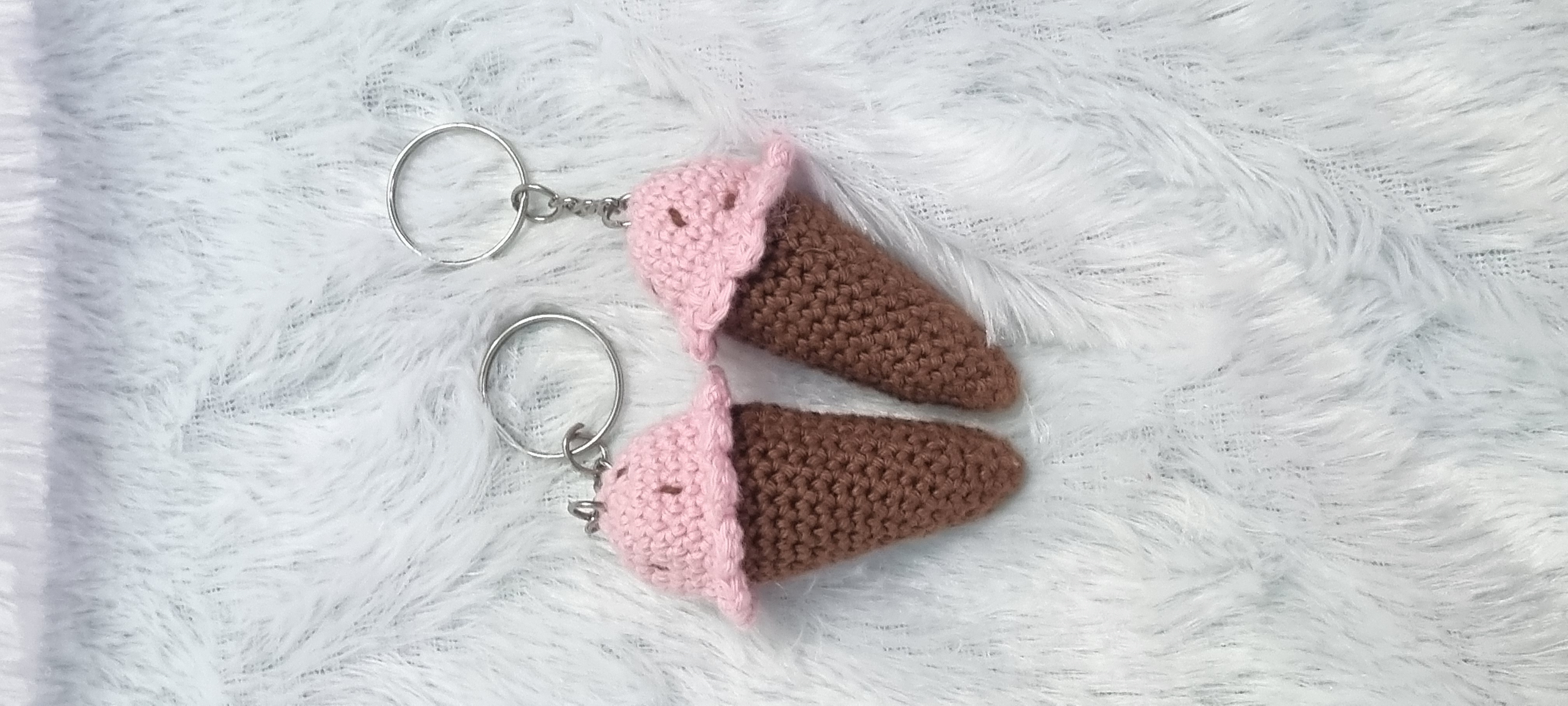 Handmade Ice Cream Cone Keychain