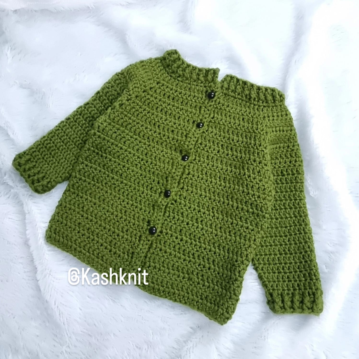 Handmade Baby Green Crochet Cardigan