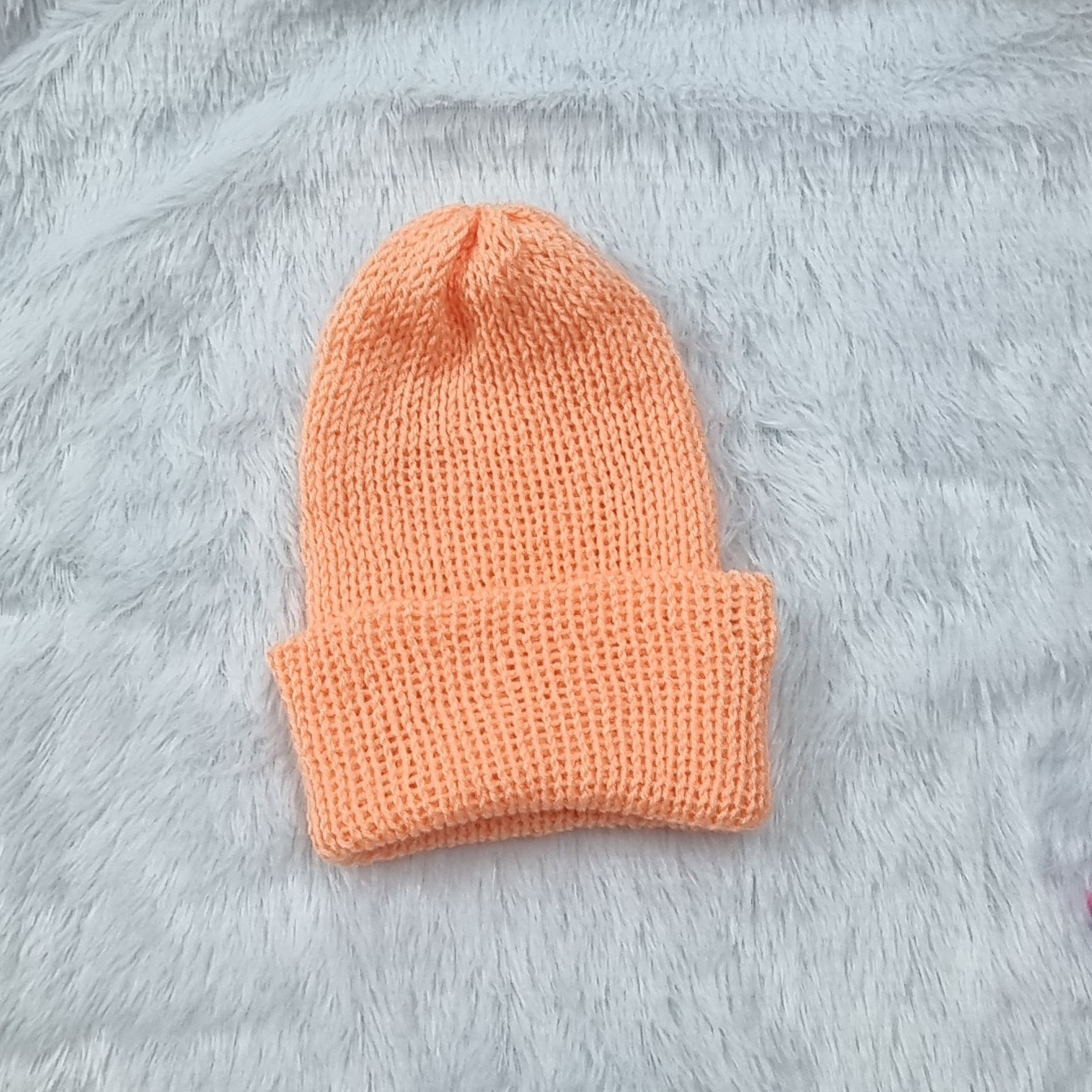 Handmade Peach Knit Beanie