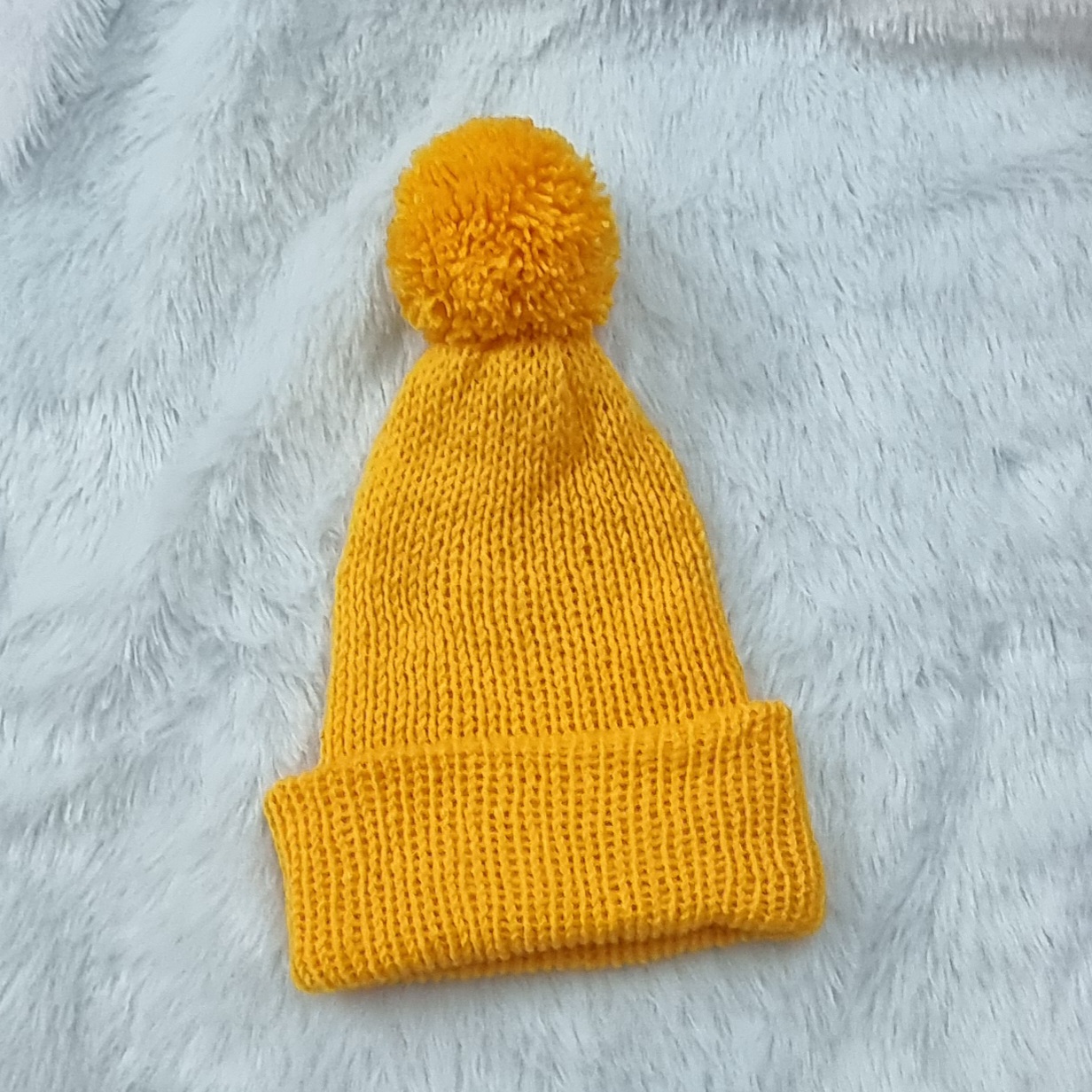 Yellow Pom Pom Beanie