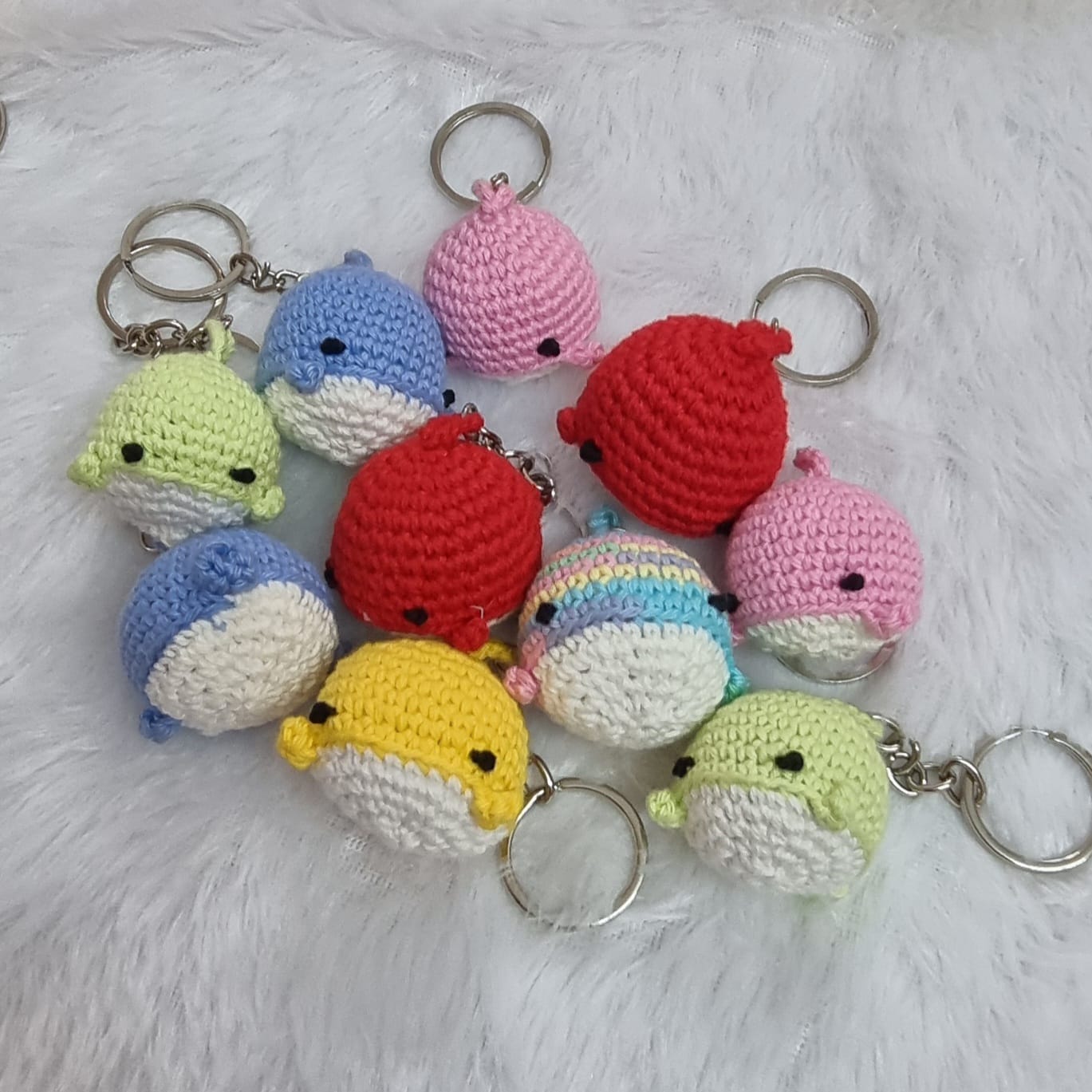 Handmade Crochet Whale Keychains