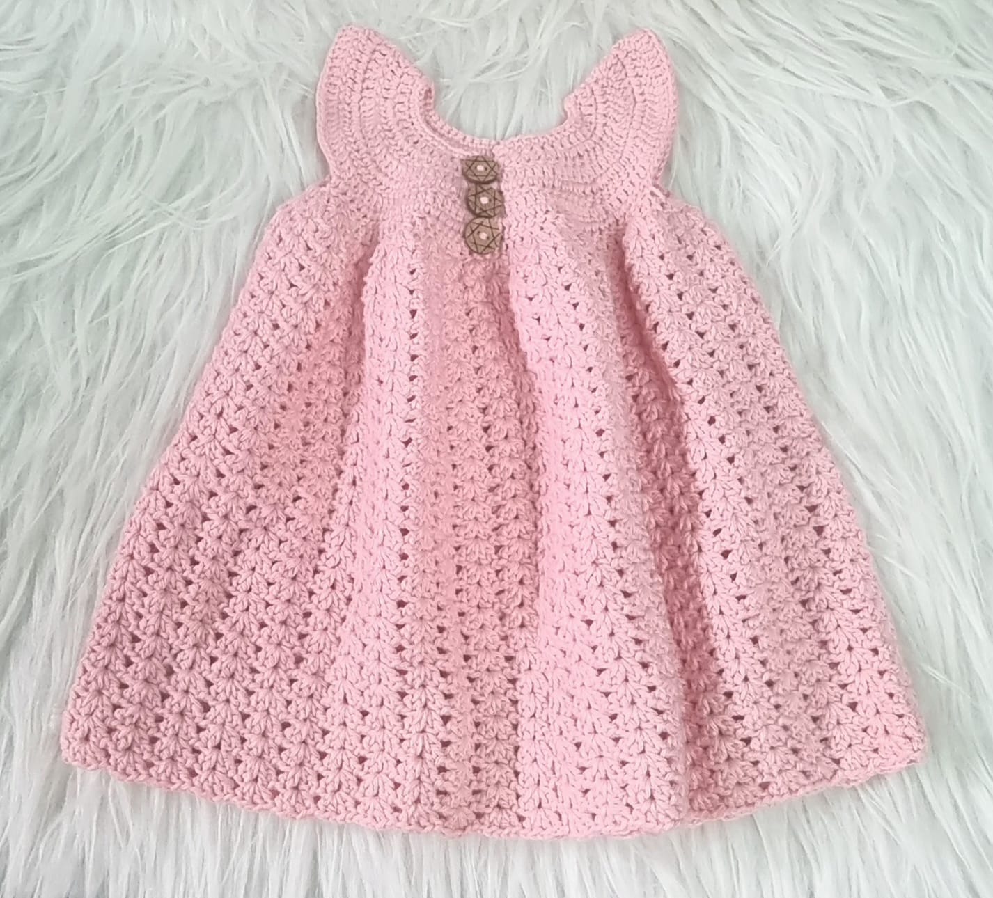 Handmade Pink Baby Dress.