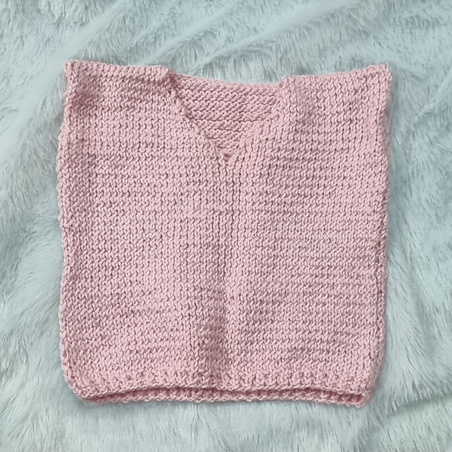 Hand-Knitted Pink Baby Vest