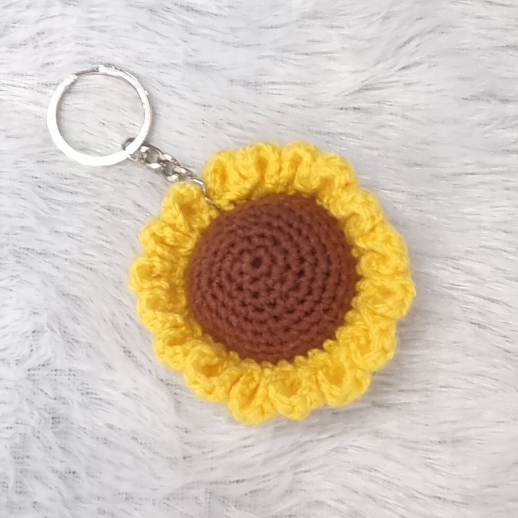 Crochet Sunflower Keychain