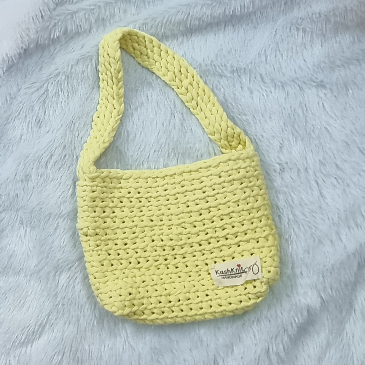 Handmade Yellow Crochet Bag