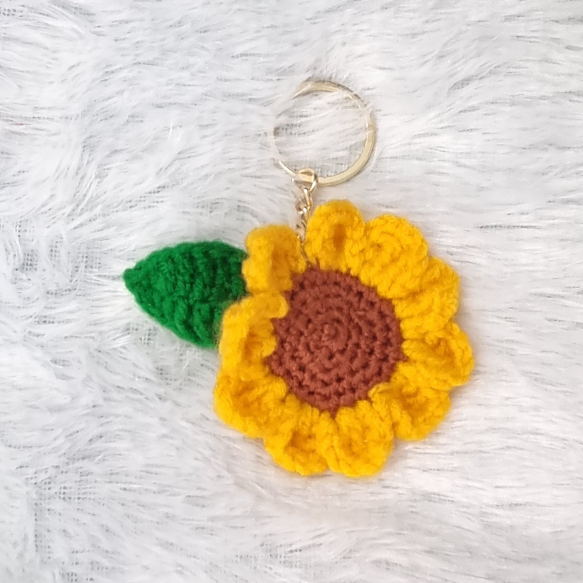 Crochet Sunflower Keychain