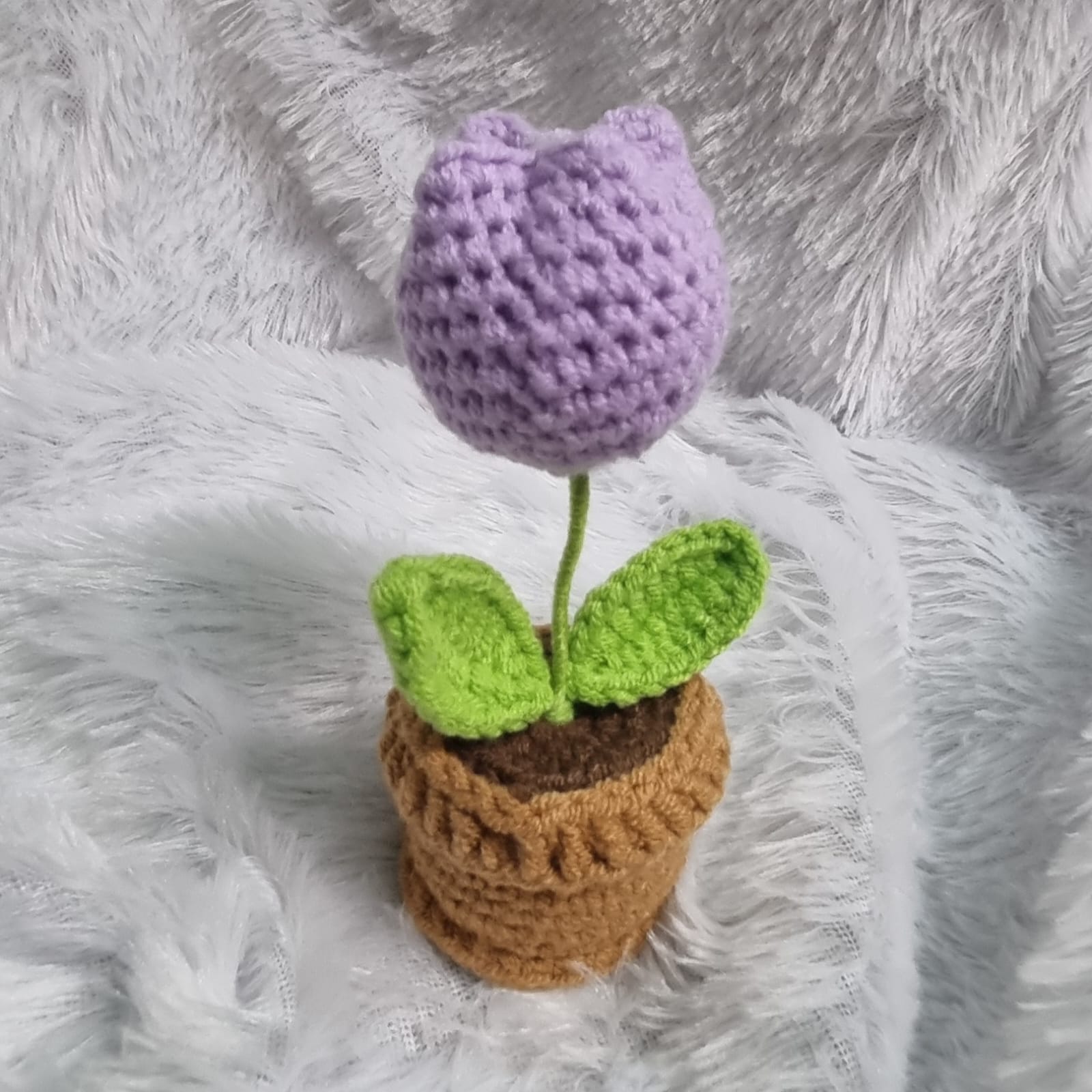Handmade Crochet Tulip in Pot