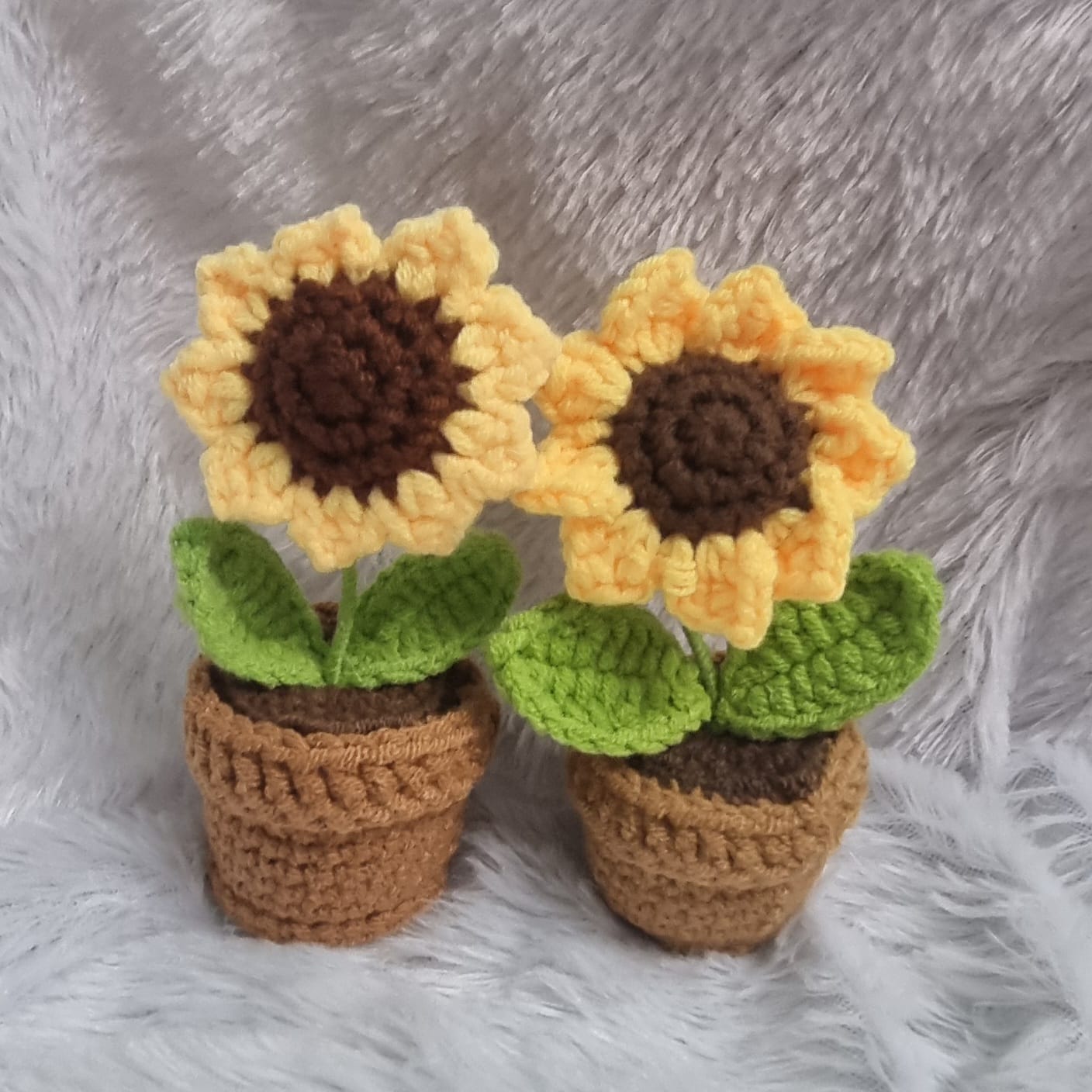 Handmade Crochet Sunflower in Pot