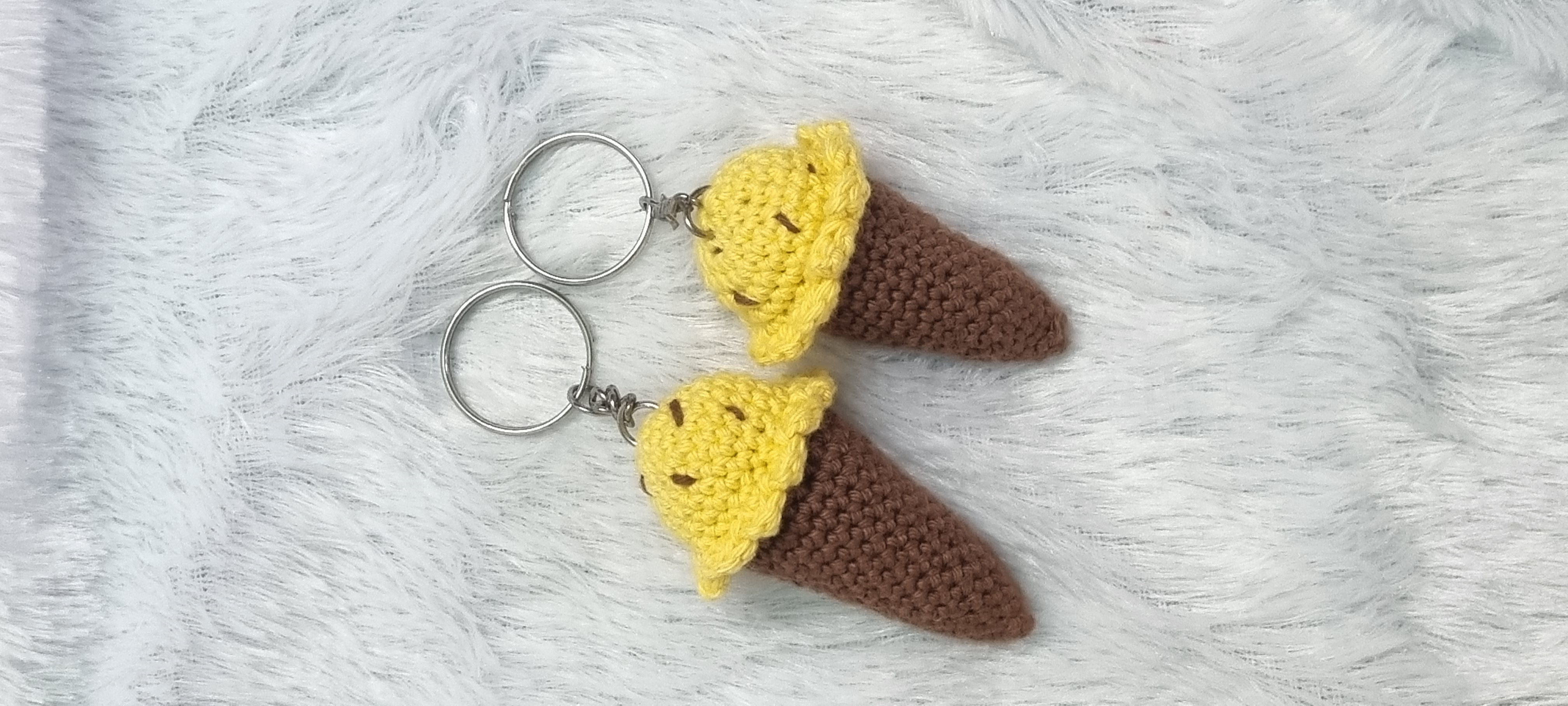 Handmade Ice Cream Cone Keychain