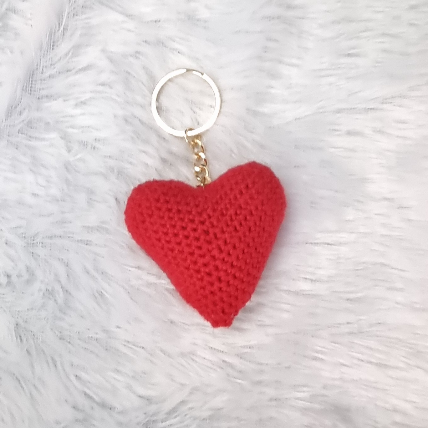 Handmade Red Heart Keychain