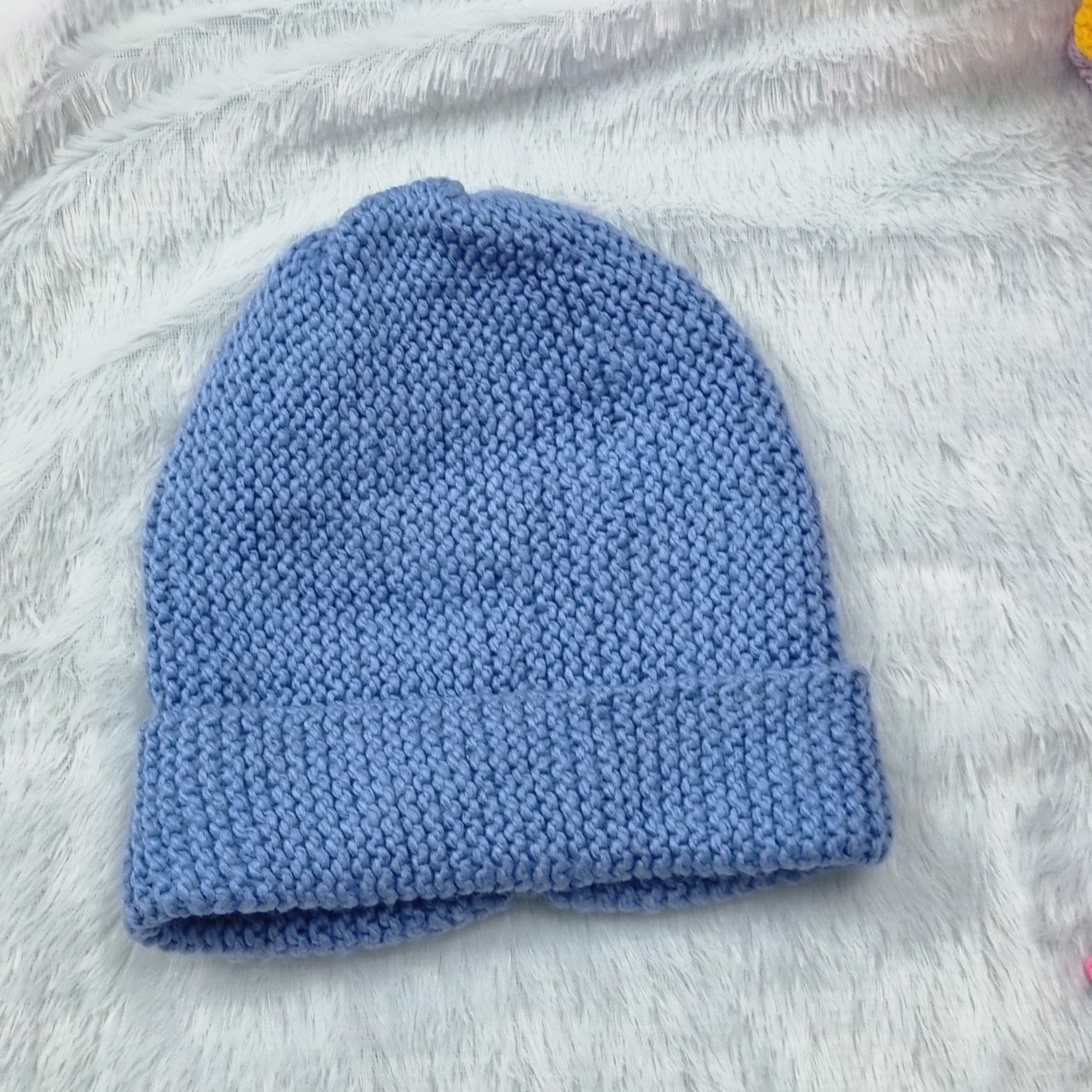Hand-knitted Blue Beanie