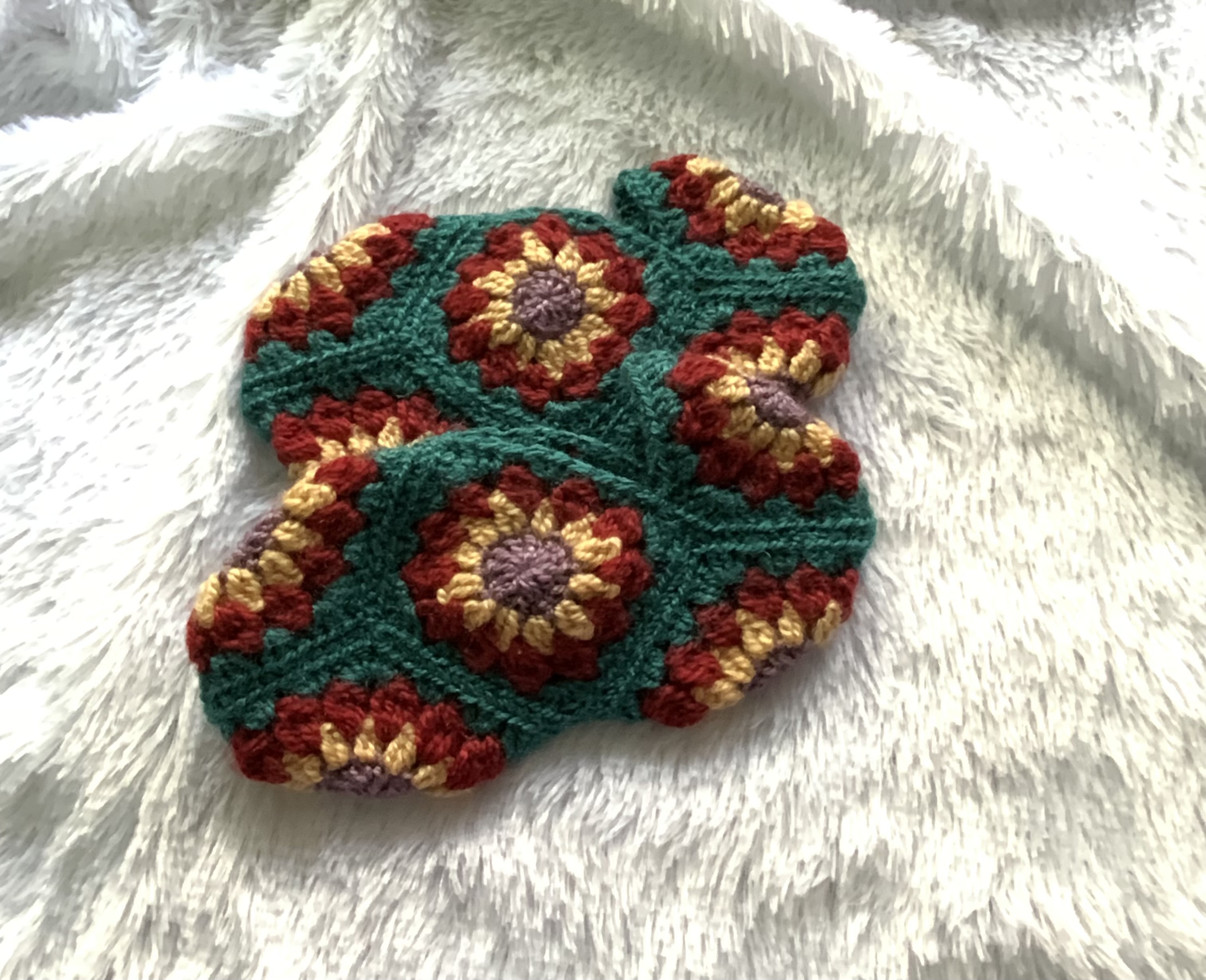 Handmade Crochet Granny Square Slippers