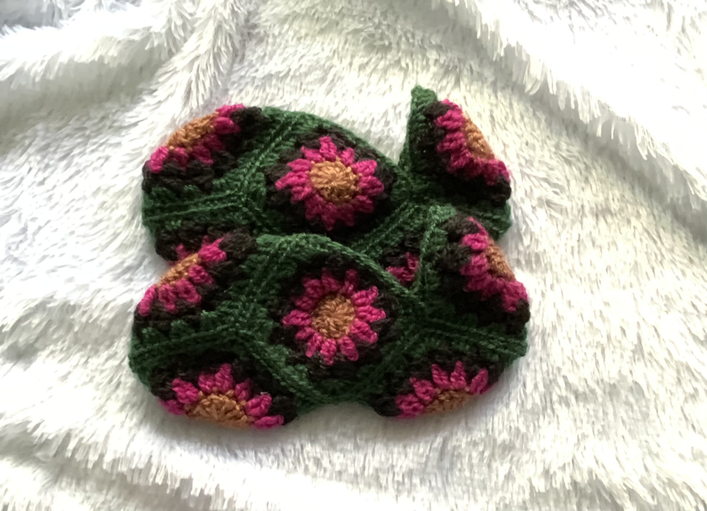 Handmade Crochet Granny Square Slippers