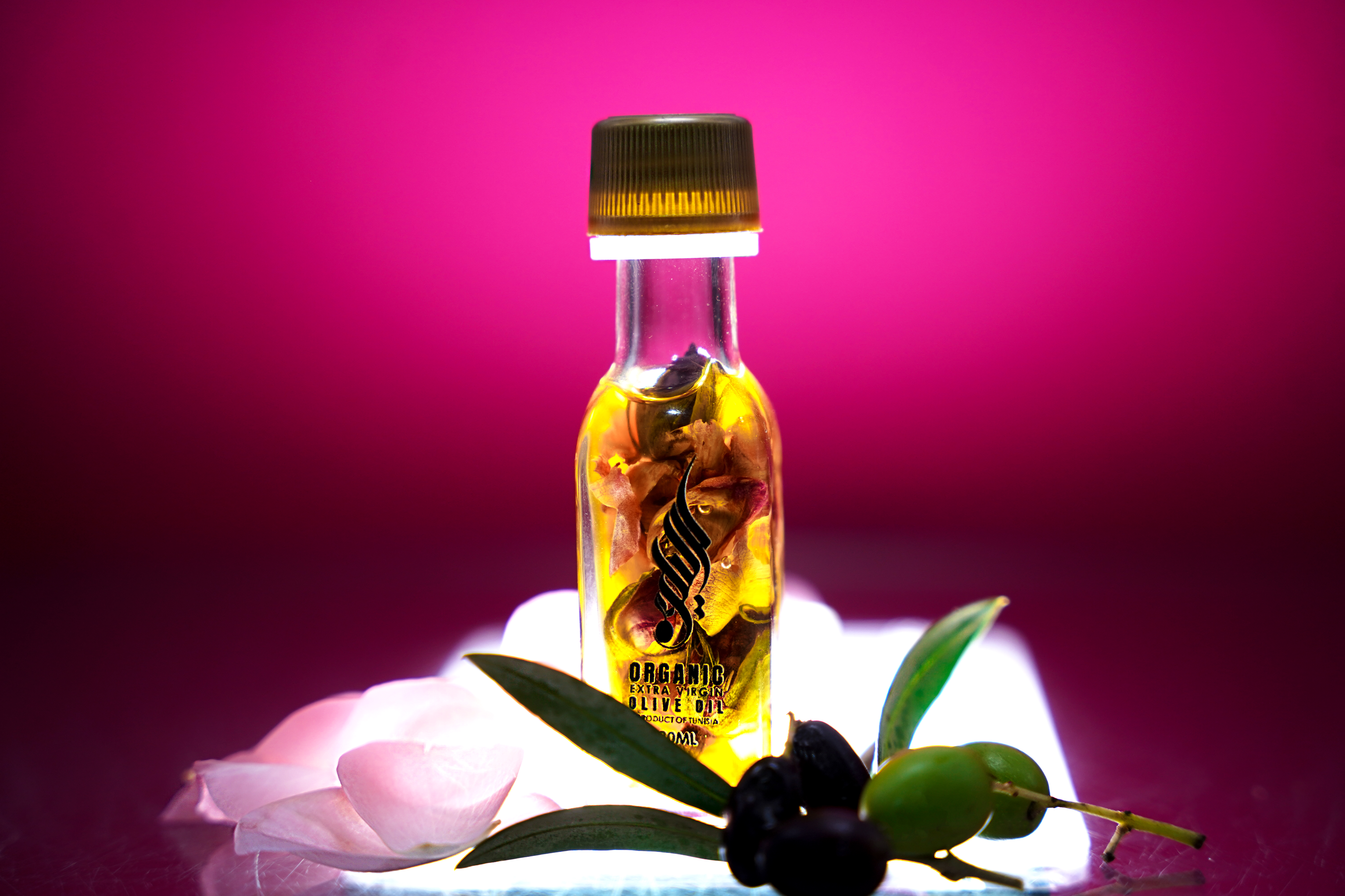 Huile d'olive biologique à la rose