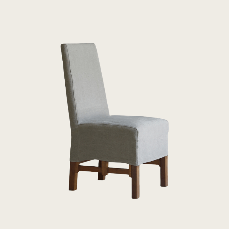 Mirel LINEN SLIPCOVER DINING CHAIR WITH WOOD LEGS