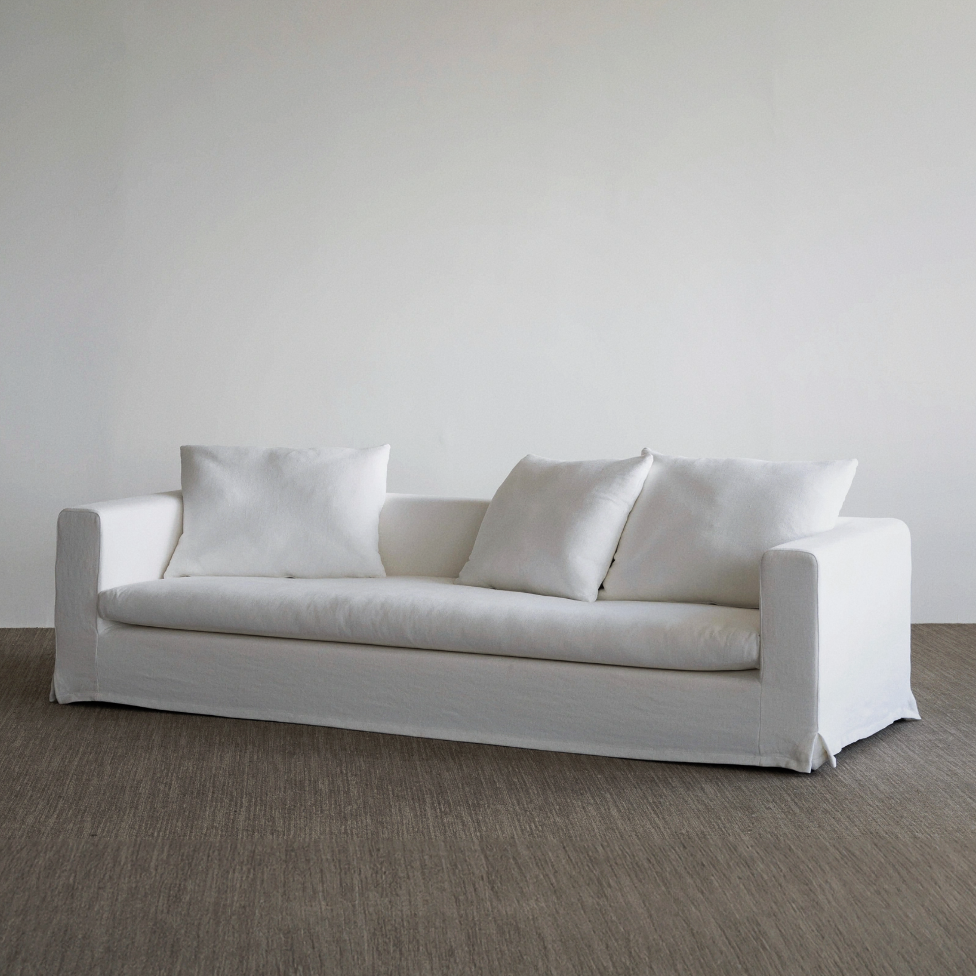 Piet Sofa Modern White Linen Slipcover Sofa Couch