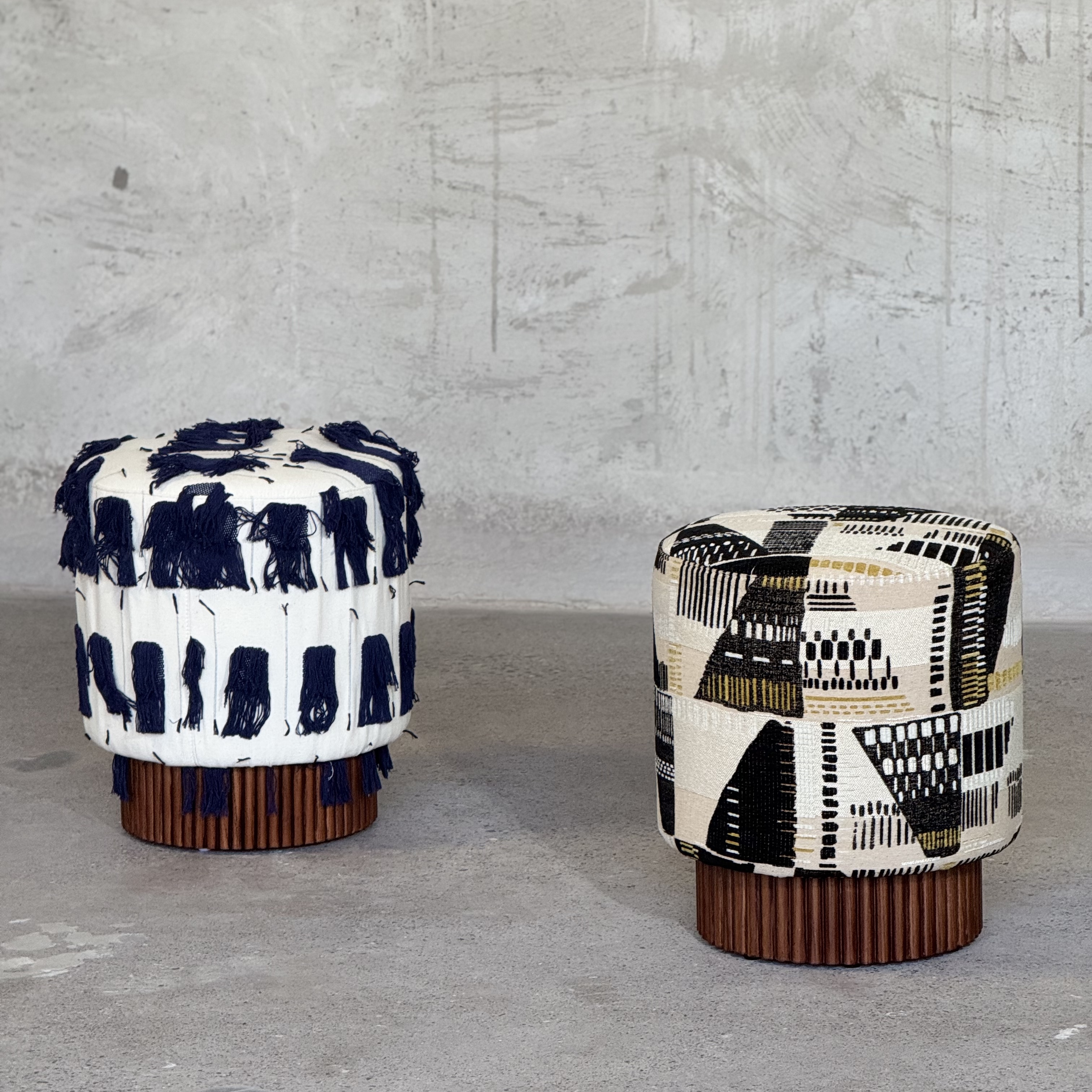 PatternedPouf Ottoman | Handcrafted Decorative Footrest & Accent Stool