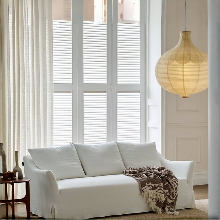 Premium Linen Slipcovered Sofa Couch