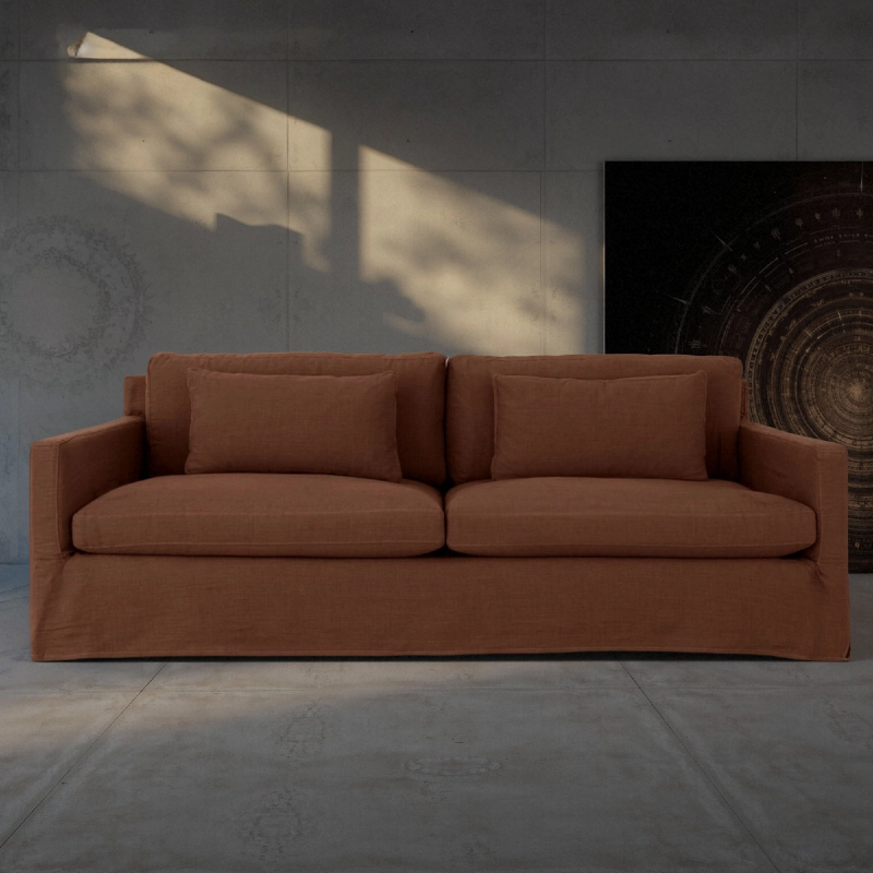 Louis Modern Linen Slipcover Sofa Couch
