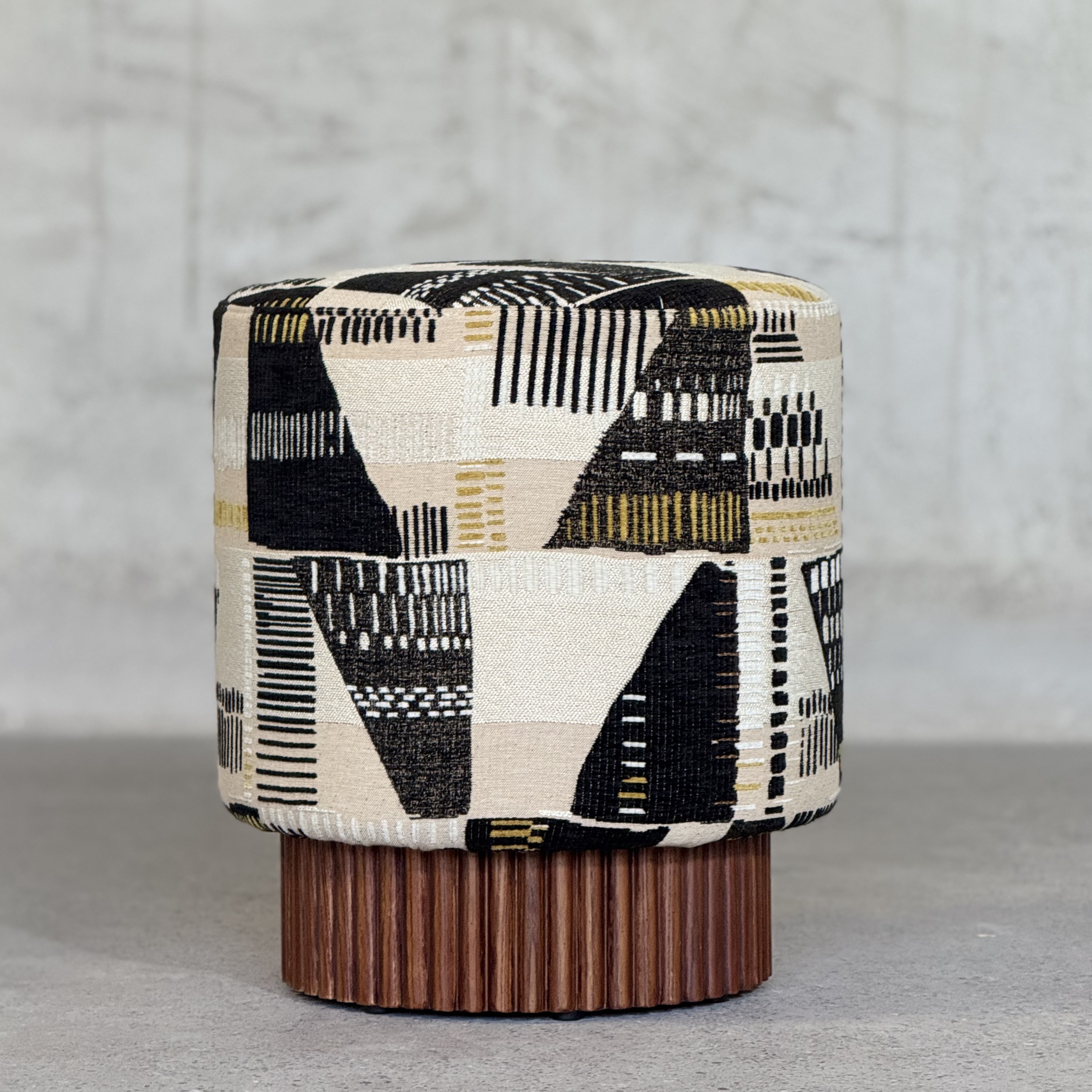 PatternedPouf Ottoman | Handcrafted Decorative Footrest & Accent Stool