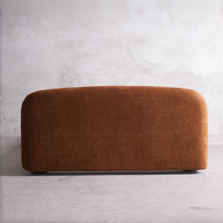 Nestle Bed Velvet Upholstery- 70s Inspired Curved Bed with Cloud-Like Bed Frame